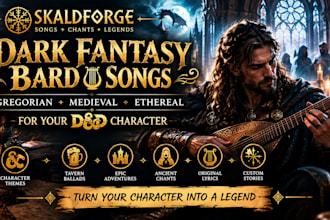 write a dark fantasy gregorian medieval bard song for your dnd character