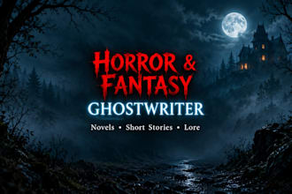 be your fiction book ghostwriter or horror story writer