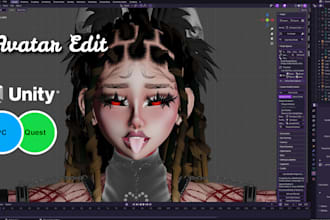edit, fix, rig, and optimize your vrchat avatar, vrm model, furry nsfw avatar
