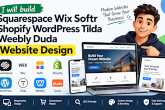 build squarespace wix softr shopify wordpress tilda weebly duda website design