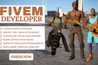 fivem developer fix customize fivem server scripts jobs business rp systems esx