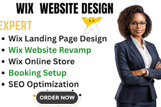 create website landing page design revamp wix site online store booking seo