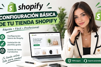 diseñaré y configuraré tu tienda shopify, tiendanube o empretienda en español
