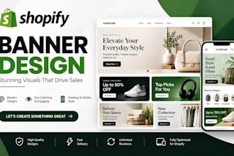 design website banner web slider and shopify banner