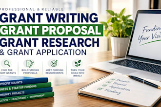do grant writing, grant proposal, grant research, and grant application