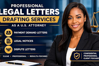 draft payment demand letter, legal notice or dispute letter as a US attorney