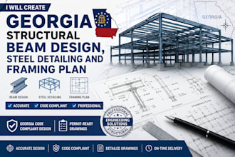 create georgia structural beam design, steel detailing and framing plan