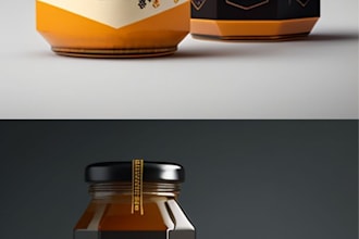 design a unique and modern honey bee badge logo for your brand