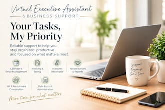 provide executive assistant, admin, finance and HR support