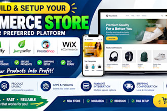 build woocommerce shopify jumpseller prestashop wix ecommerce website design