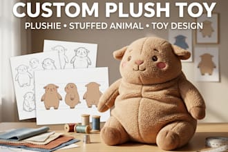 design custom plush toy, plushie, stuffed animal for you