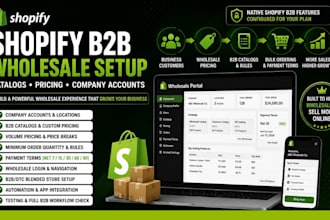 setup shopify b2b wholesale store catalogs pricing and company accounts