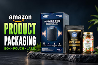 design amazon product packaging and custom box packaging