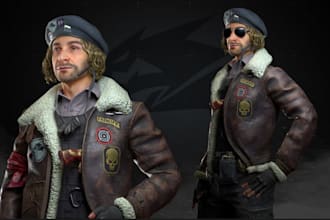 create a game ready 3d character model for unreal engine or unity