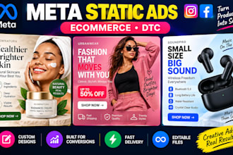 design meta static ad creatives for ecommerce brands