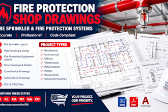 do hydraulic fire sprinkler design and cad drafting per nfpa 13