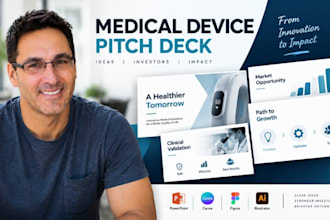 design medical device pitch deck, medtech investor presentation, healthcare deck