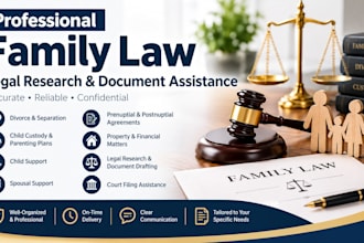 provide family law legal research and document assistance