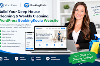 build deep house cleaning and weekly cleaning wordpress bookingkoala website