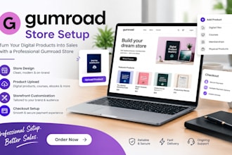 gumroad store setup shop design product upload storefront customization checkout