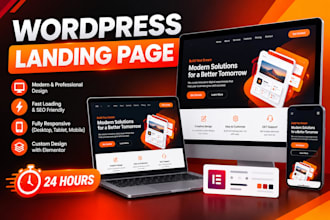 design responsive wordpress landing page in 24 hours