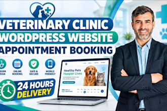 build veterinary clinic wordpress website with appointment booking
