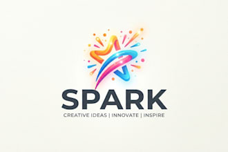 design a bright and creative spark logo for your brand