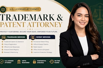 be your US licensed attorney for trademark and patent filing, sou, office action