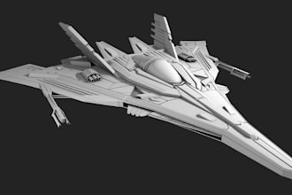 create custom game ready 3d spaceship models for unity and unreal