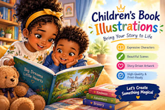 whimsical childrens book and storybook illustration