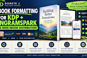 format your book for KDP ingramspark and wide ebook distribution