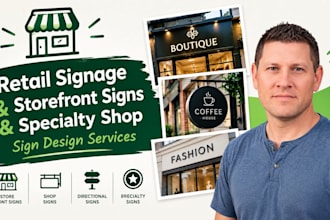 design retail signage, storefront signs and specialty shop sign design services