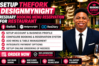 setup thefork designmynight resdiary booking menu reservation for restaurant