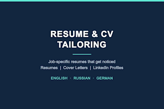 tailor and optimize your resume and cover letter