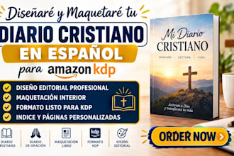 diseñaré y maquetaré tu diario cristiano en español para amazon KDP