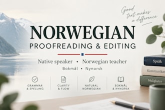 proofread and edit your norwegian text