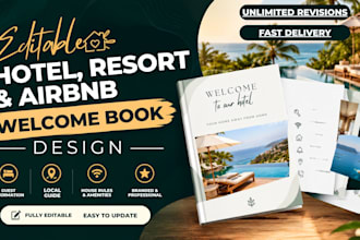 design an editable hotel, resort, and airbnb welcome book