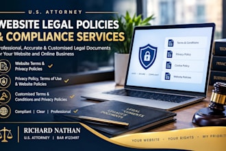 prepare a privacy policy, terms of use and website policies