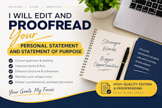edit and proofread your personal statement and statement of purpose