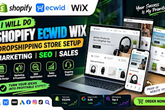 design shopify ecwid wix dropshipping website store redesign shopify store seo