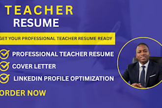 write a professional teacher resume and CV