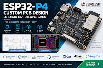 create esp32 p4 custom pcb design with schematic capture and layout
