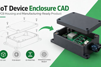 design iot device enclosure cad, pcb housing and manufacturing ready product