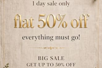 design aesthetic boutique sale poster and fashion flyer