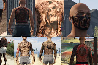 make a well detailed full body custom tattoo for fivem gta