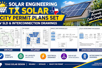 la engineering tx solar city permit plans set, pv sld interconnection drawings