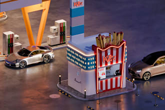 design 3d food truck restaurant food stall kiosk pizza tradeshow booth container