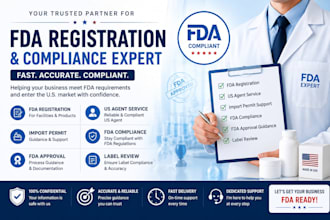 handle fda registration, US agent, import permit and label review