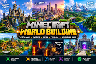 create custom minecraft city maps, castles, terrain  and adventure maps