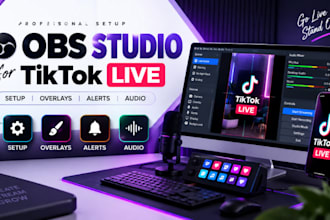 setup obs studio for tiktok live with custom overlay, alerts and audio